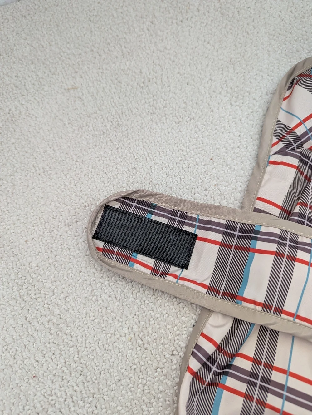 Plaid Velcro Rain Coat with Reflective Accents For Small Dog